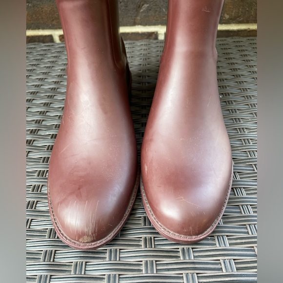 Sam Edelman 'Ximon' Knee‎ High Rubber Boots, Reddish Brown Size 8 - Picture 2 of 13